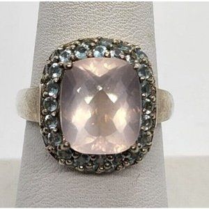 925 STERLING SILVER QUARTZ & ZIRCON RING SIZE 8